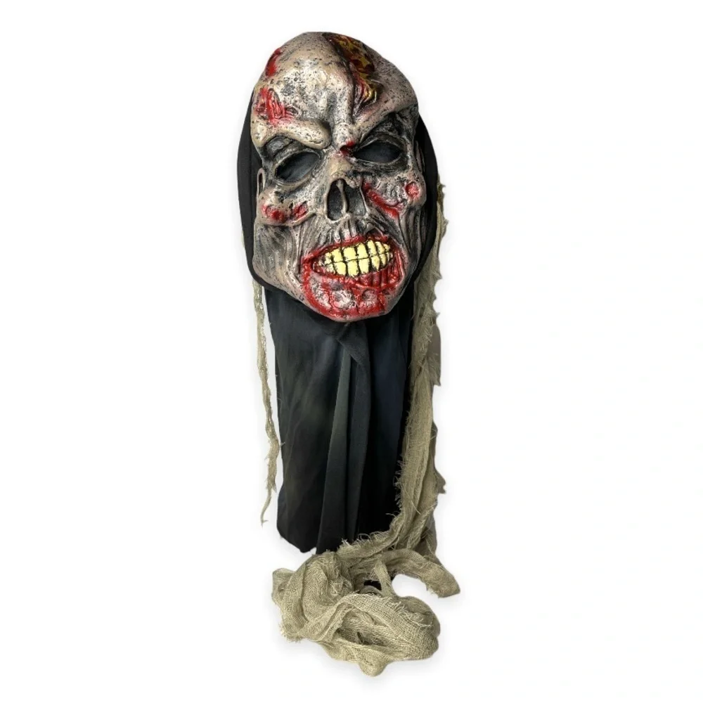 Skull Halloween Mask Zombie Walking Dead Realistic Latex Costume Mask Scary - Picture 1 of 12